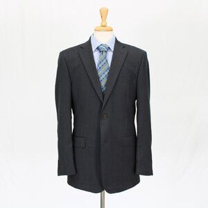 Saks Fifth Avenue 42L Gray Solid 2-Button Sport Coat Blazer Jacket O045